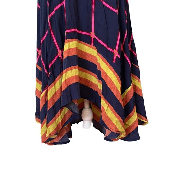 HD in Paris 2 Midi Dress Striped Pane A-Line Blue Flowy Anthropologie - Picture 11 of 11